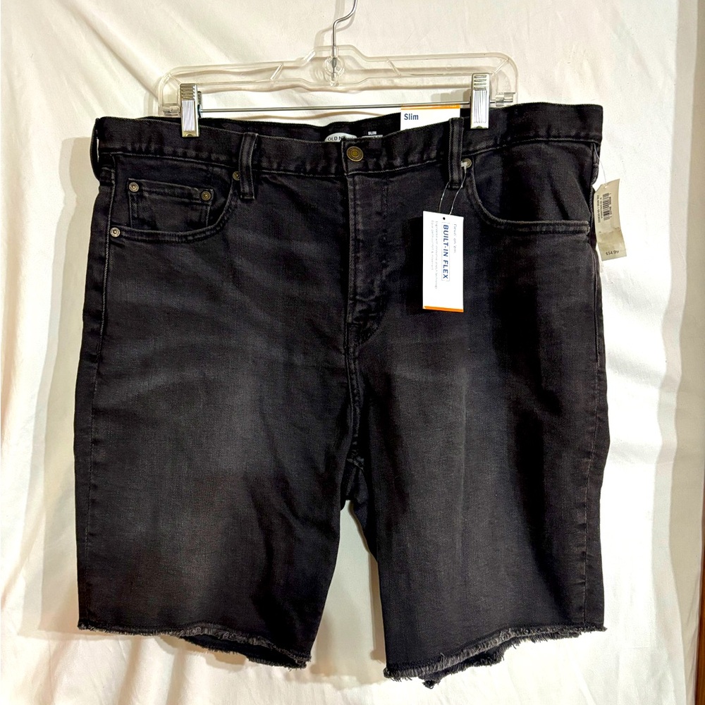 NWT Old Navy Men's 38" Slim Black Denim Shorts